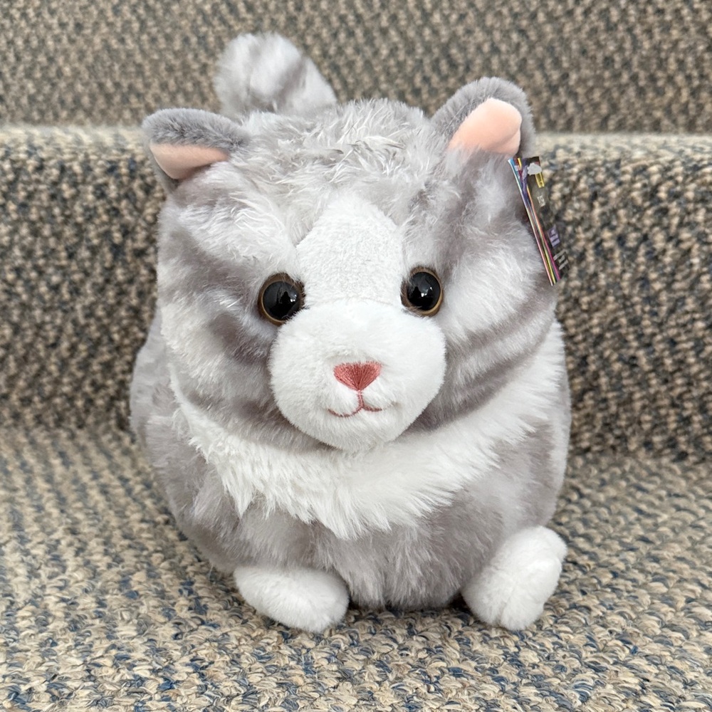 Gray and White Plush Cat Toy